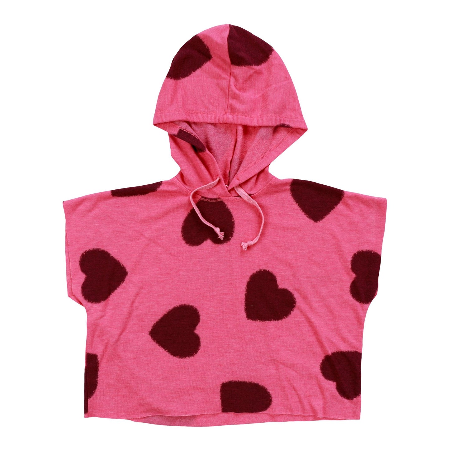 Heather Hooded Muscle Pullover (Black Fuzzy Heart Pattern)