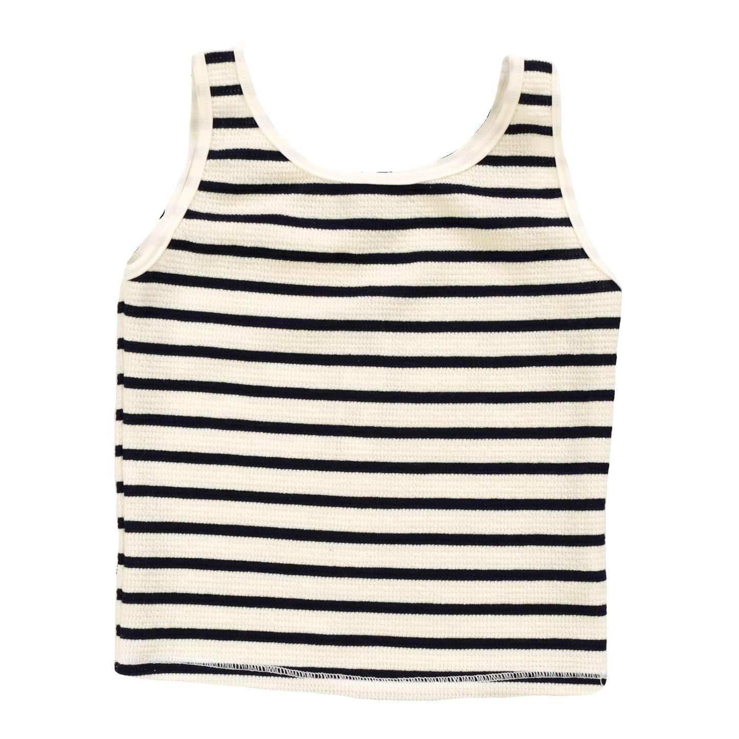 Wide-Neck Tank Top (Black Stripes Pattern)