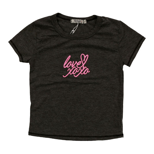 Heather Signature Cap Sleeve Tee ("Love XOXO")
