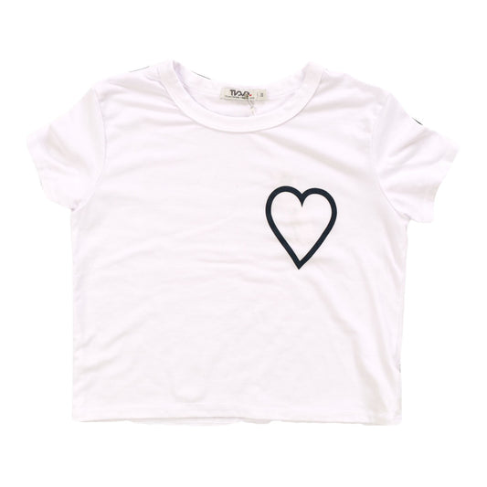 Heather Boxy Top (Black Heart Outline Print)