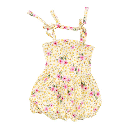 Tie-Strap Bubble Dress (Yellow Floral)