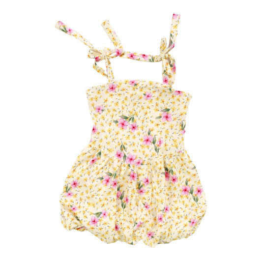 Tie-Strap Bubble Dress (Yellow Floral)