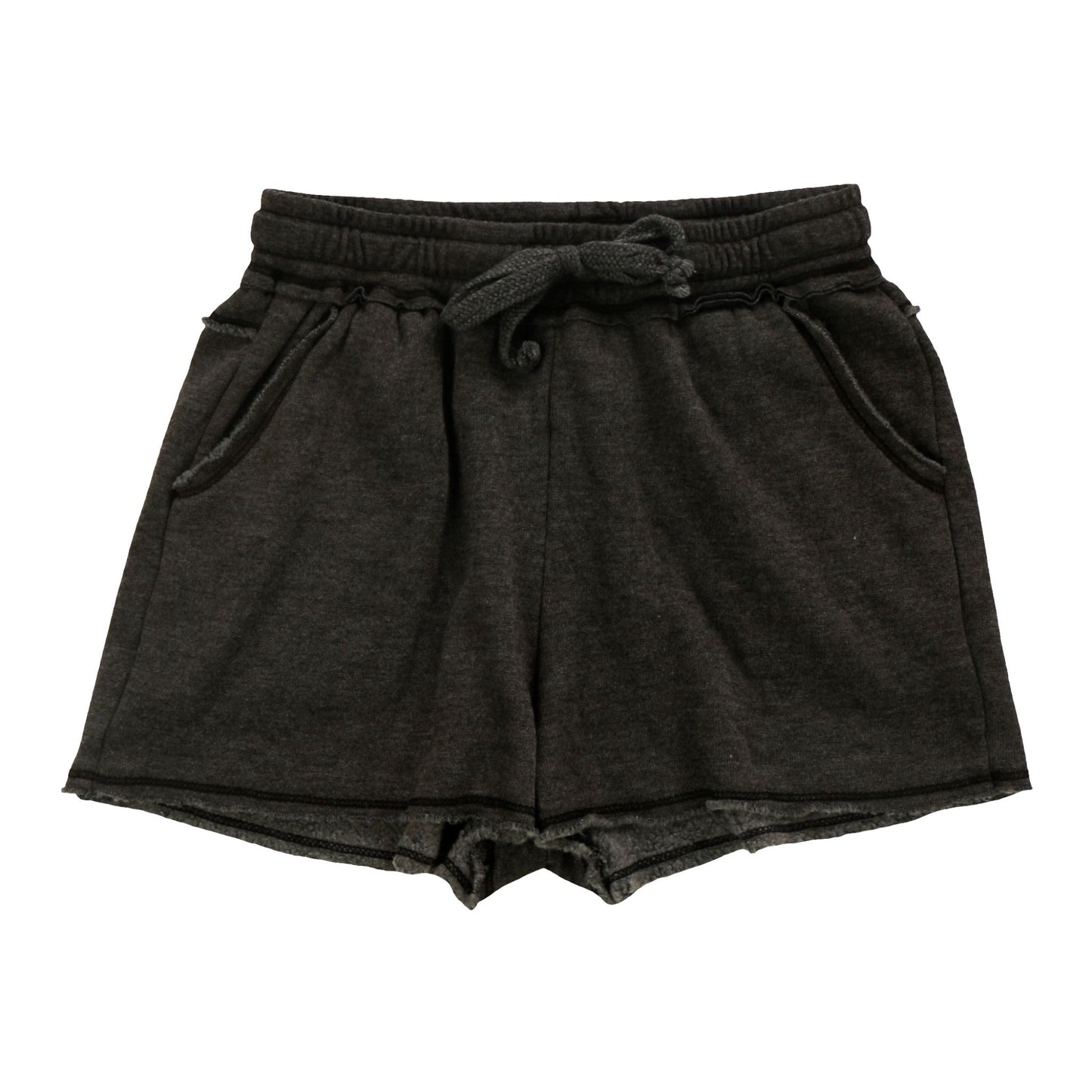 Heather Raw-Edge Shorts with Pockets