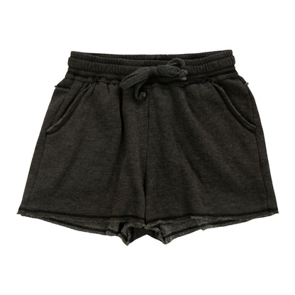Heather Raw-Edge Shorts with Pockets