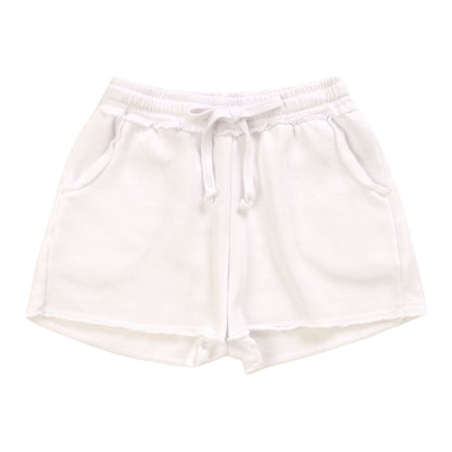 Heather Raw-Edge Shorts with Pockets