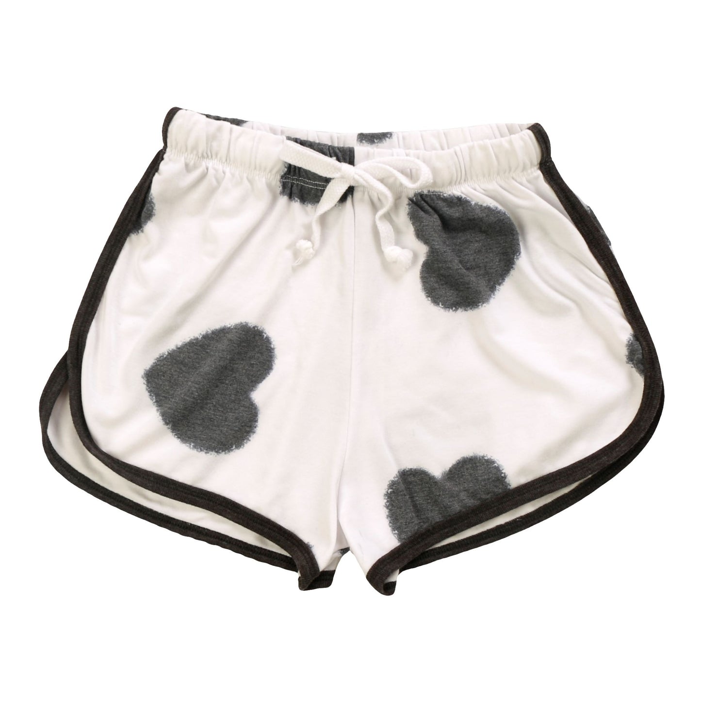 Heather Weekendz Shorts (Black Fuzzy Heart Pattern)