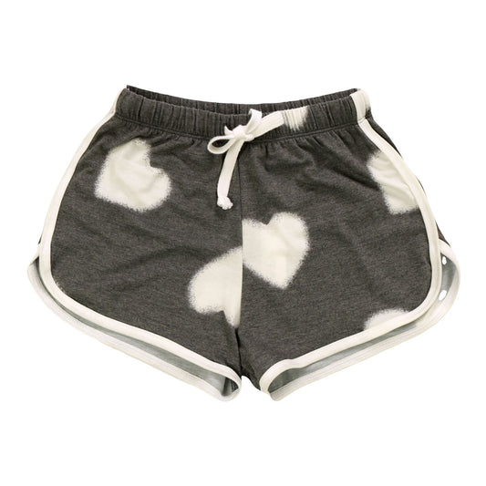 Weekendz Shorts (White Fuzzy Heart Pattern)