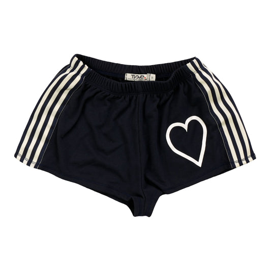 Shorts with Sports Trim (White Heart Outline Print)