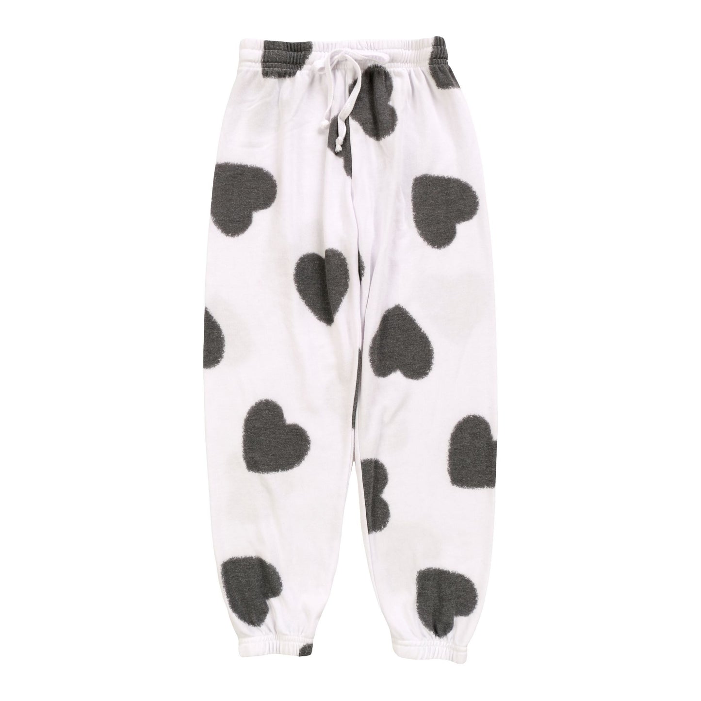 Heather Athletic Pants (Black Fuzzy Heart Pattern)