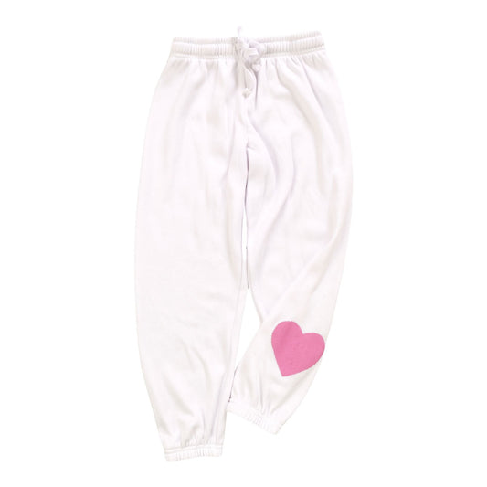 Heather Athletic Pants (Pink Fuzzy Heart Print)