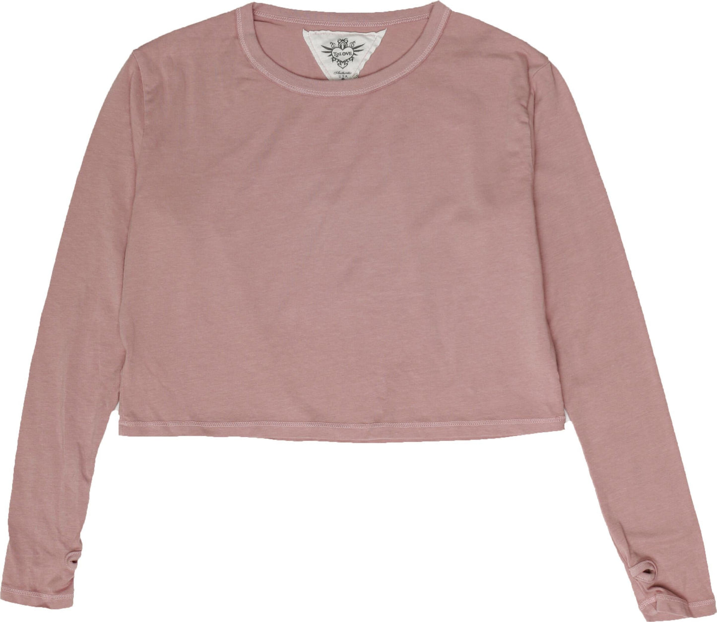 Long-Sleeved Boxy Tee with Thumbholes