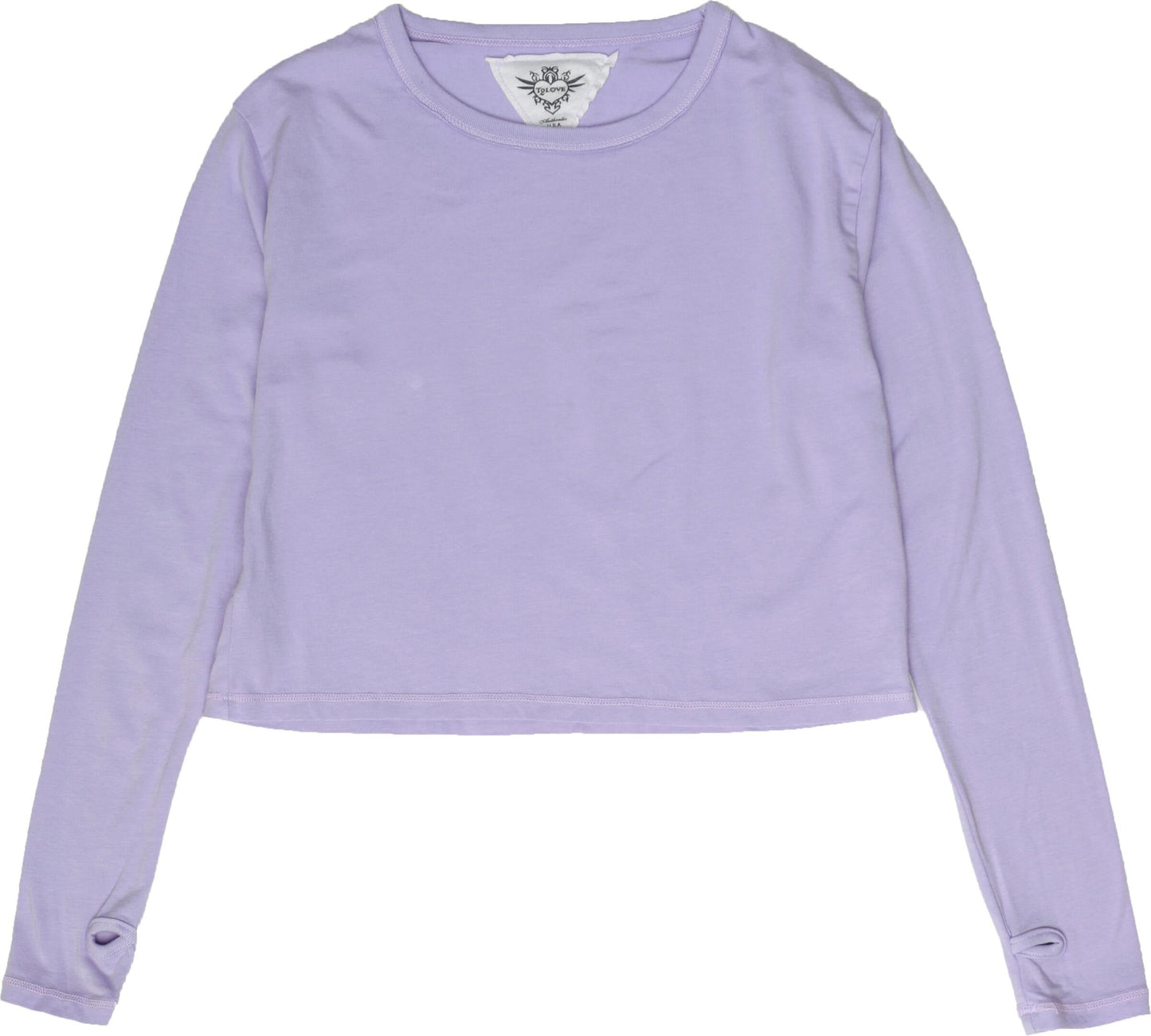 Long-Sleeved Boxy Tee with Thumbholes