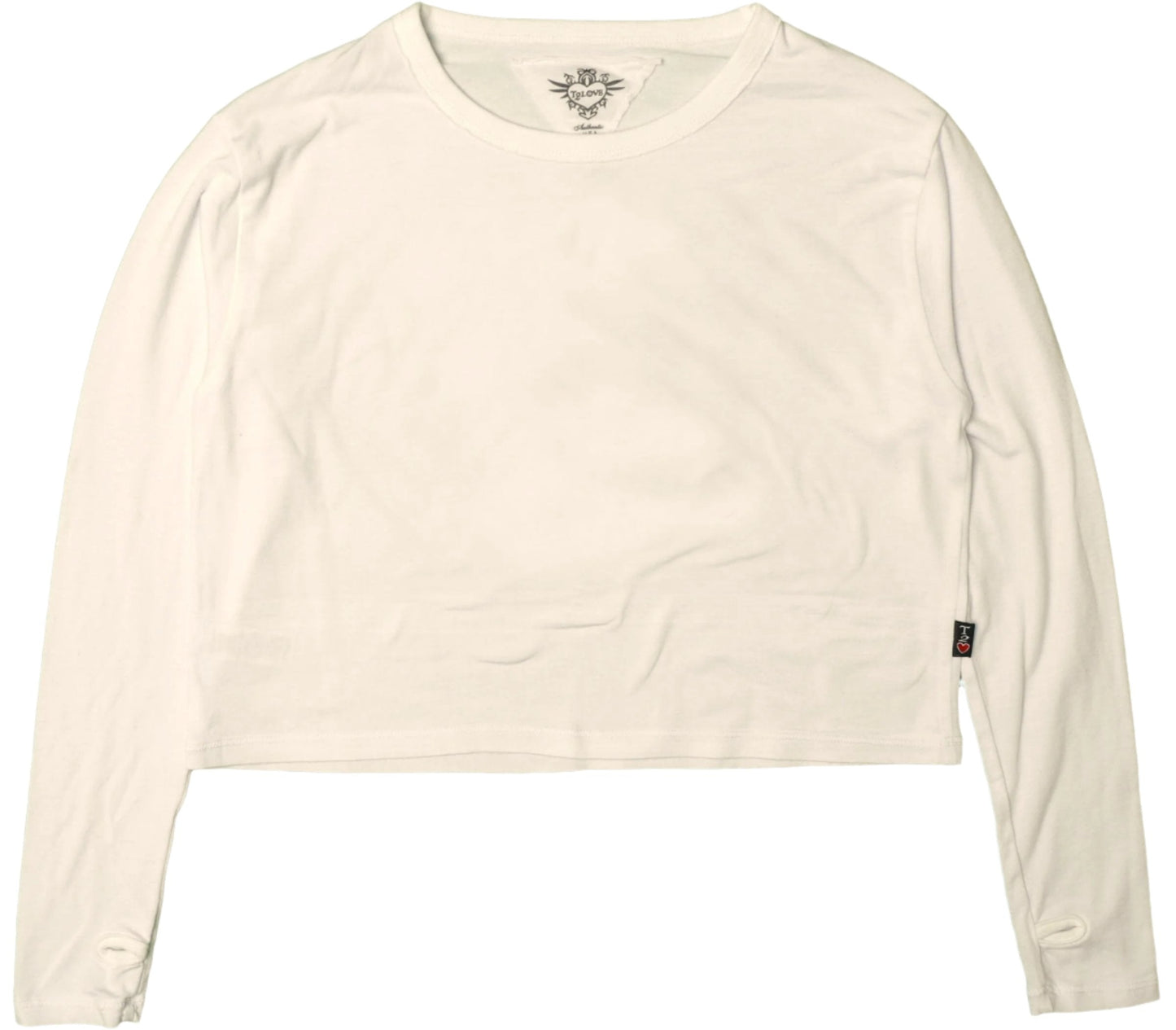 Long-Sleeved Boxy Tee with Thumbholes