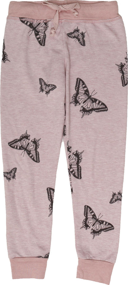 Cuffed Jogger Pants (Butterflies Pattern)