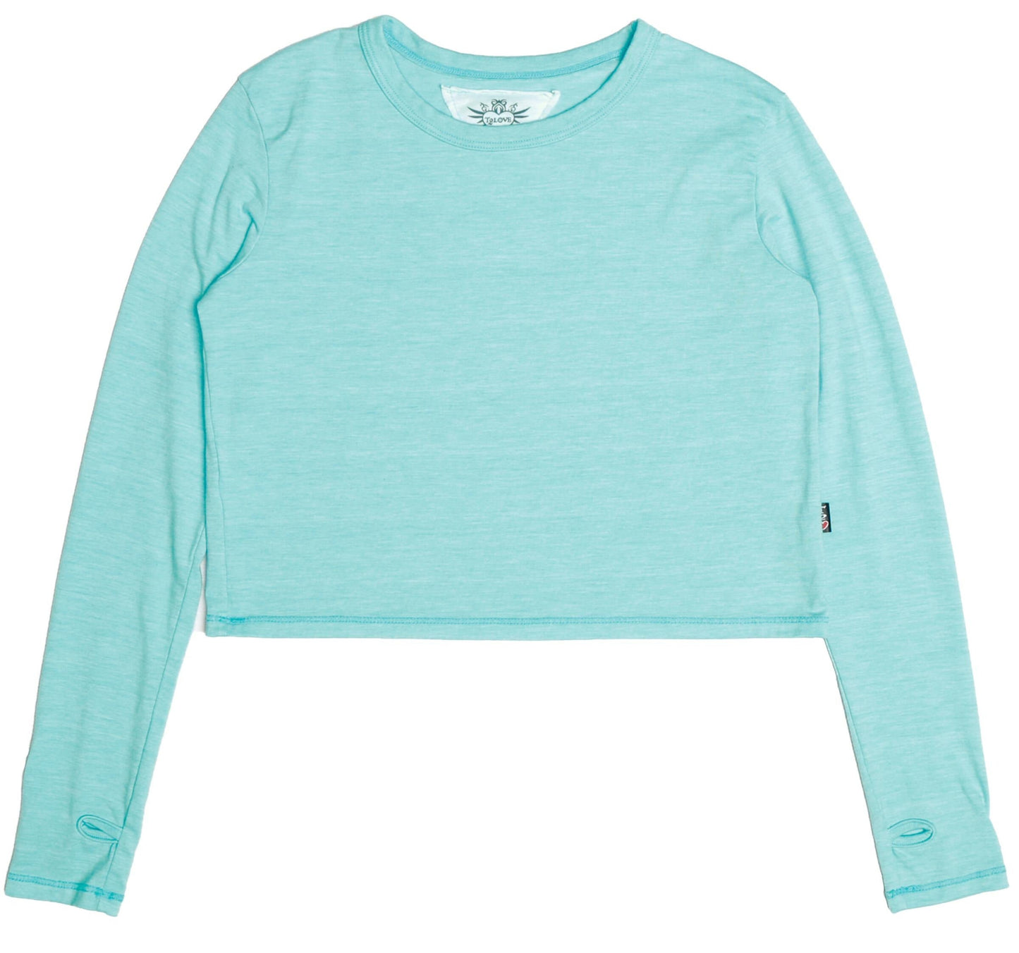 Heather Long-Sleeved Boxy Tee with Thumbholes