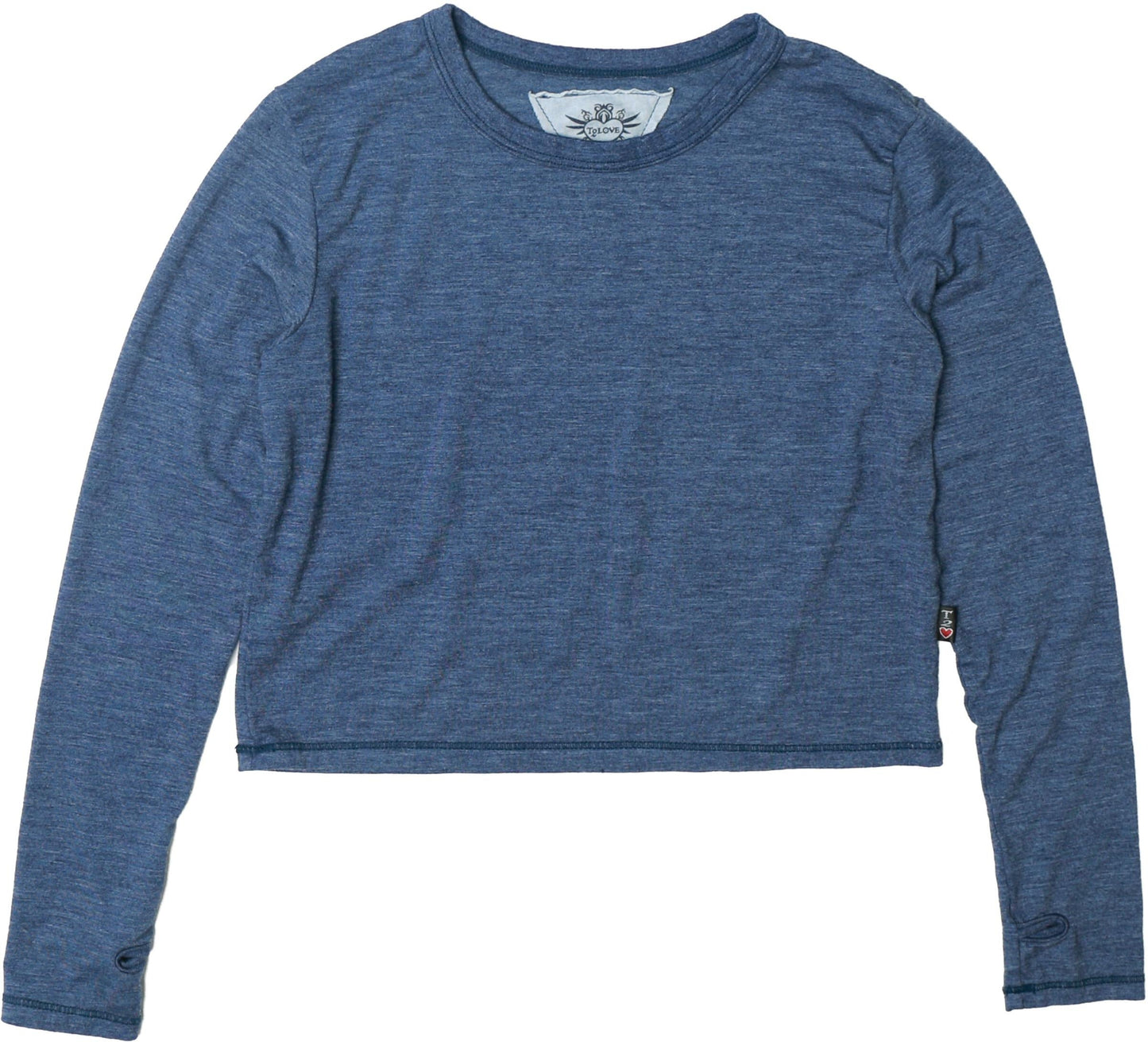 Heather Long-Sleeved Boxy Tee with Thumbholes