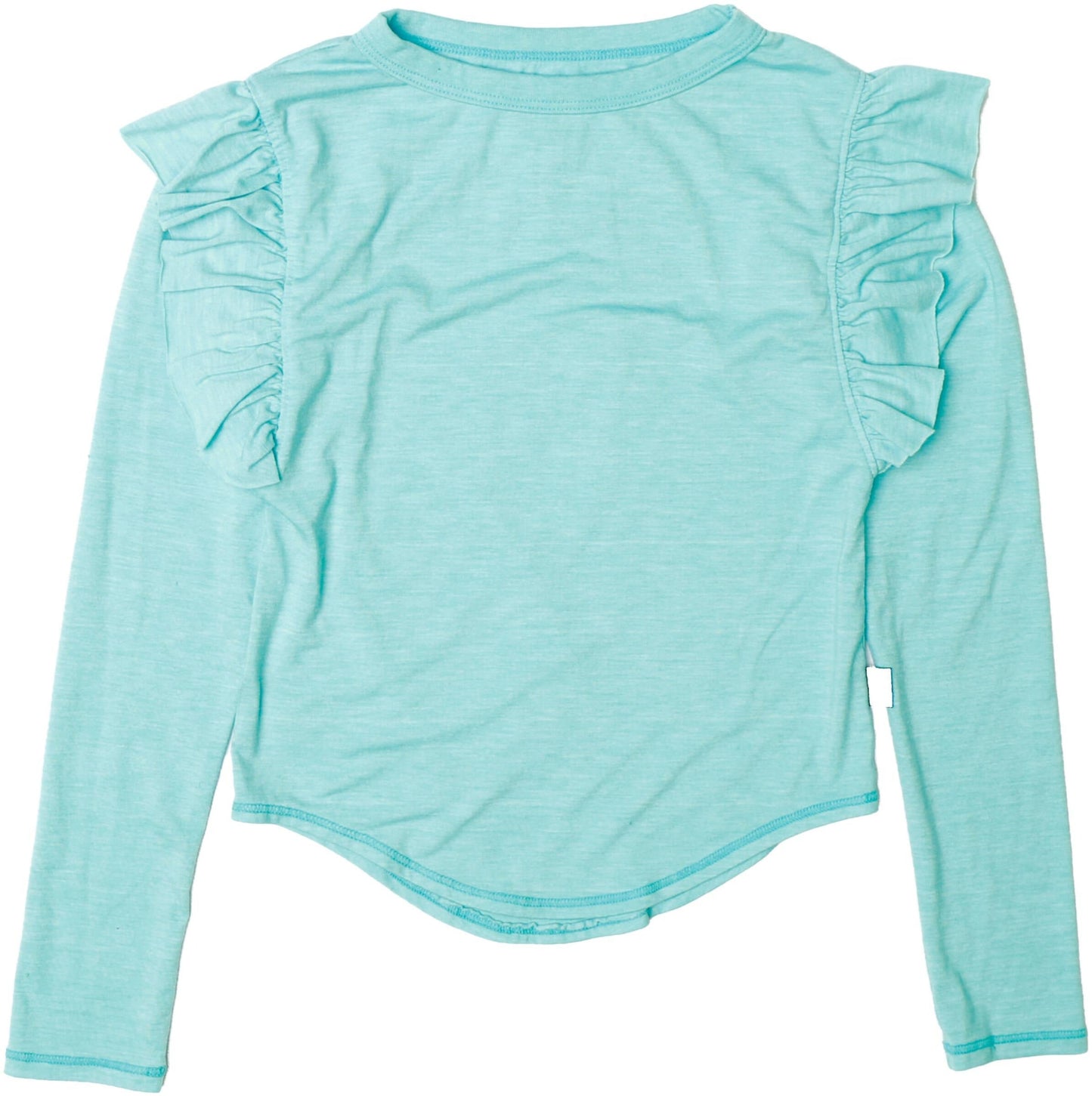 Heather Ruffle-Shoulder Long-Sleeved Shirt