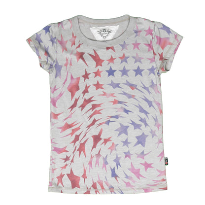 Classic Cap Sleeve Tee (Psychedelic Stars Pattern)