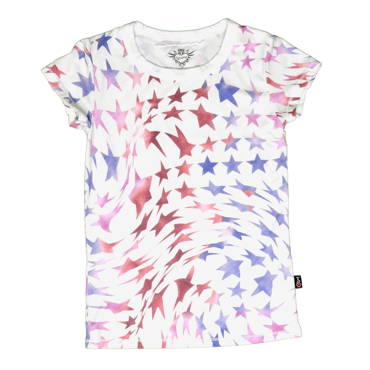 Classic Cap Sleeve Tee (Psychedelic Stars Pattern)