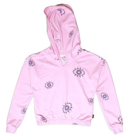 Hooded Long-Sleeve Top (Evil Eye Pattern)