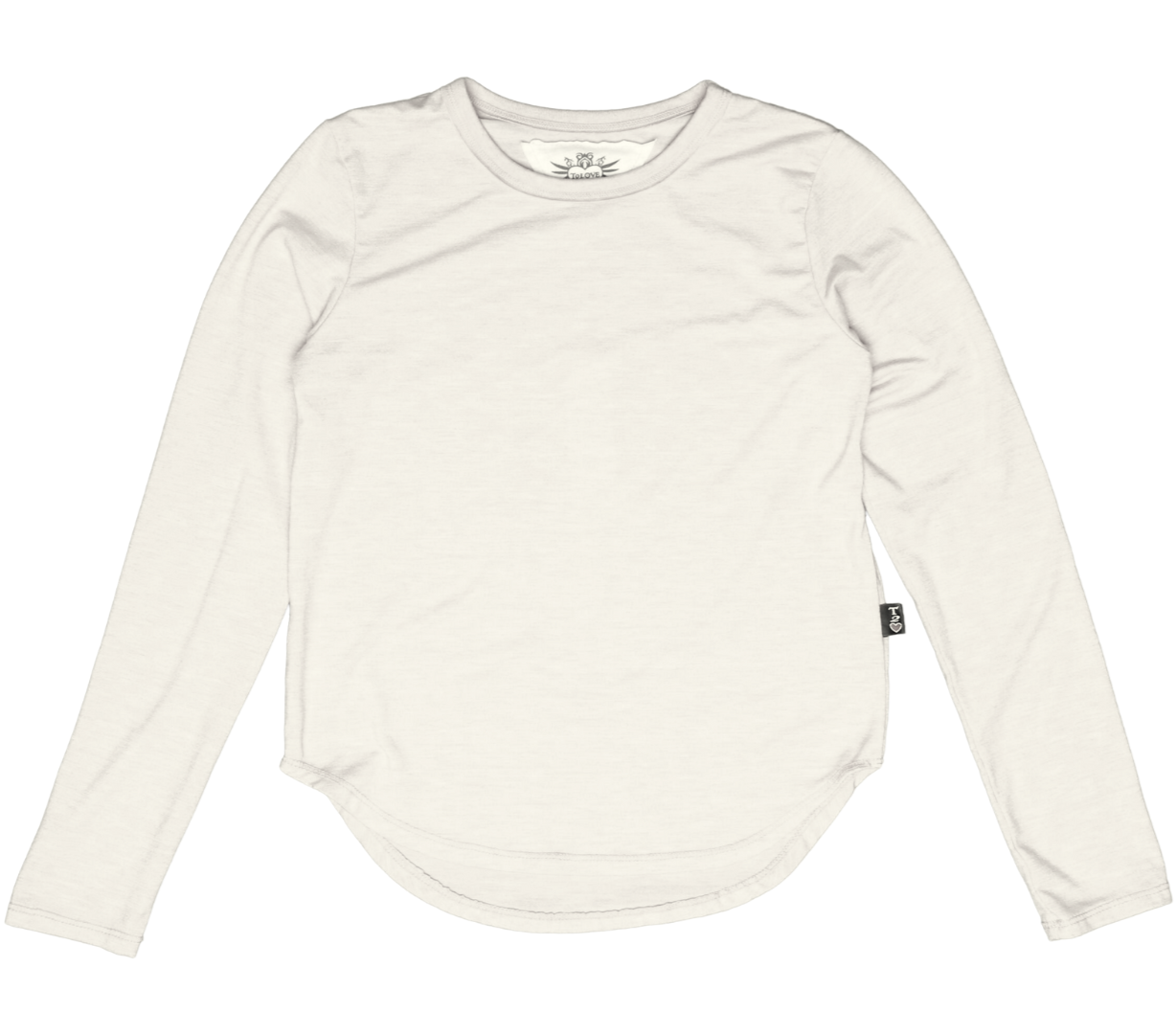 Heather Round-Bottom Long-Sleeved Shirt