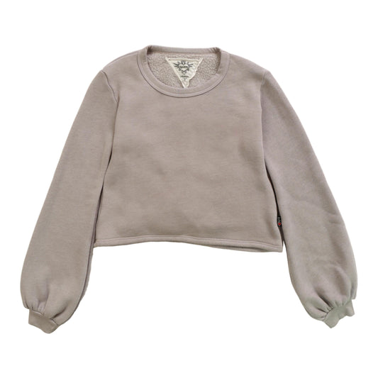 Heather Puffy Long-Sleeve Crewneck Shirt