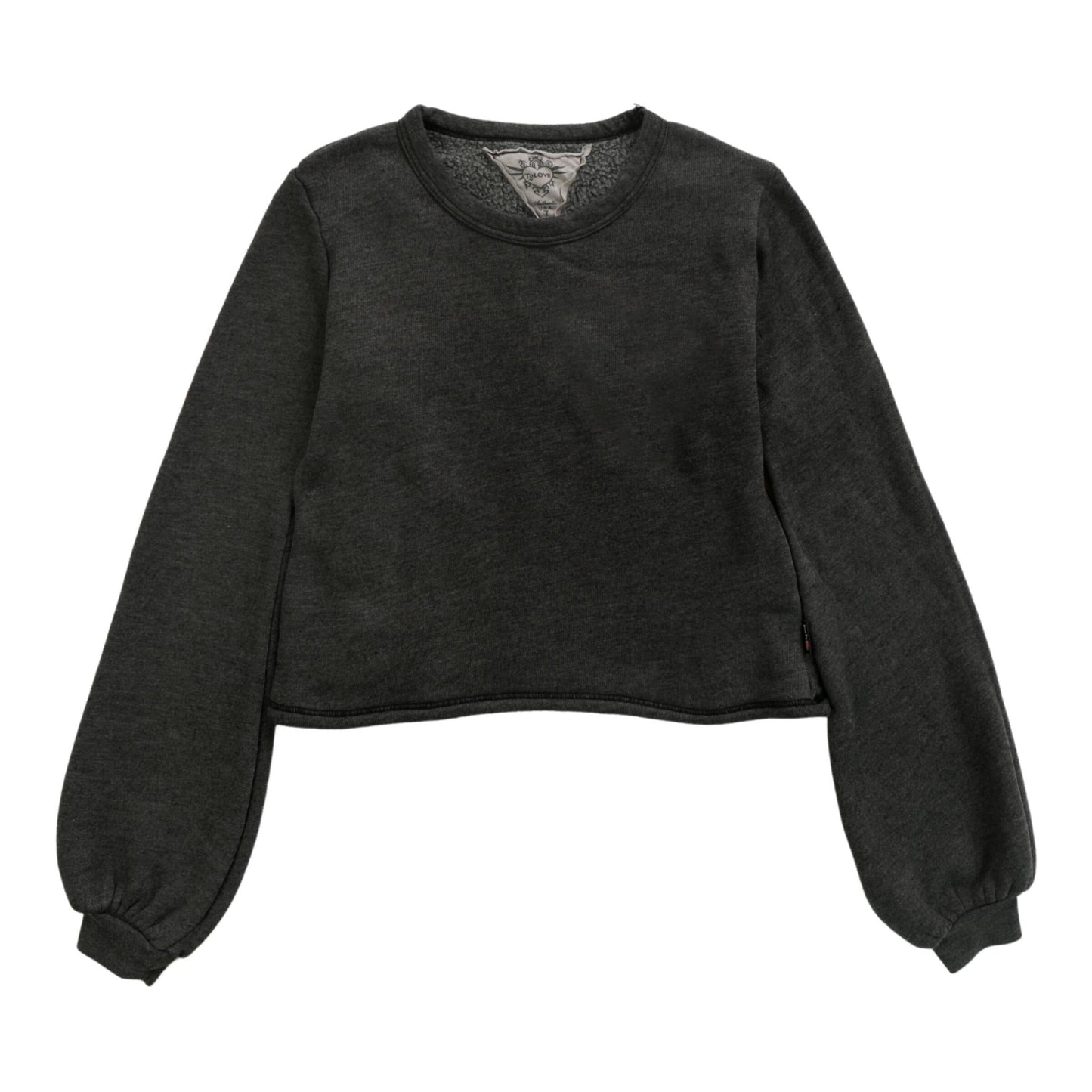 Heather Puffy Long-Sleeve Crewneck Shirt