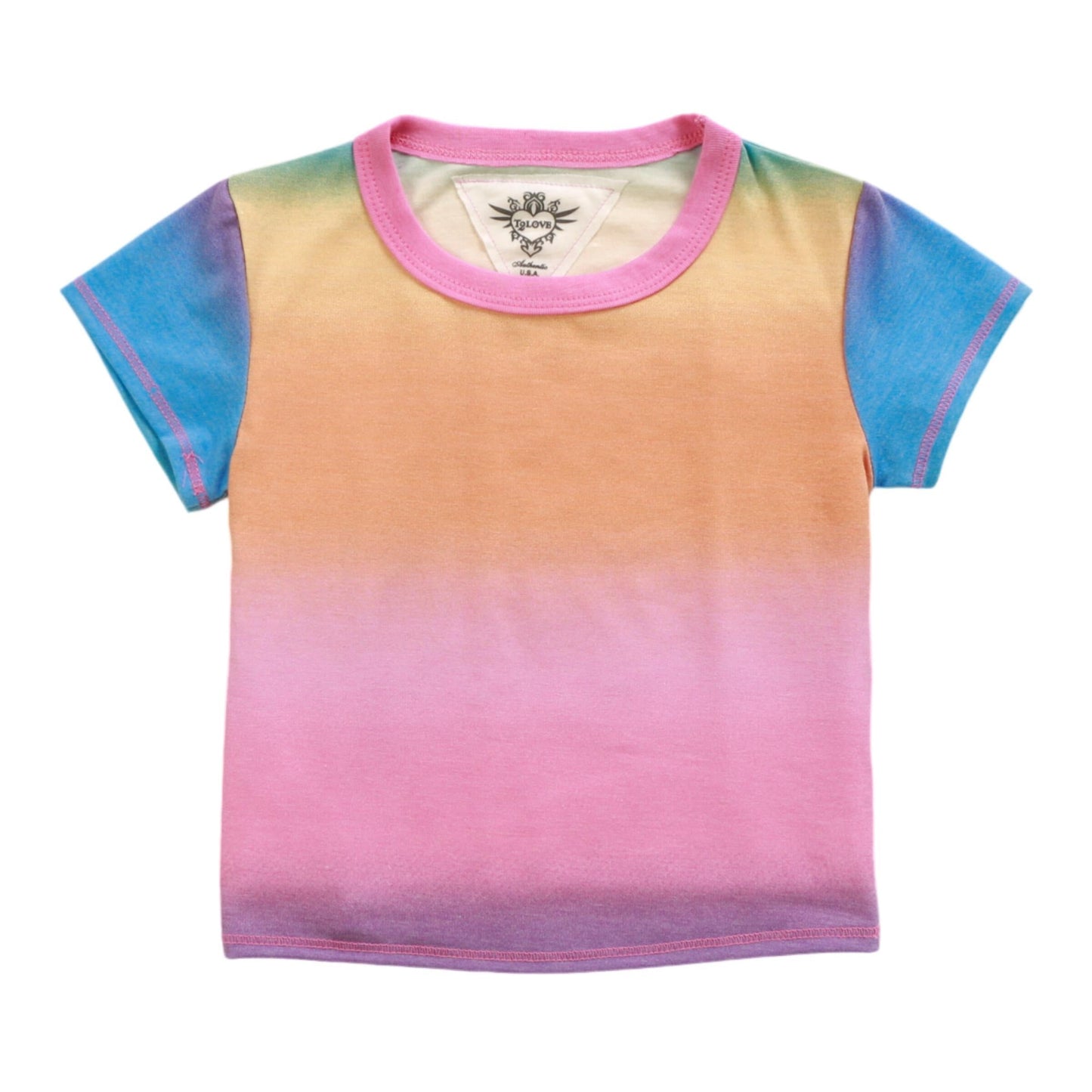 Signature Cap Sleeve Tee (Multi-Colored Ombre)