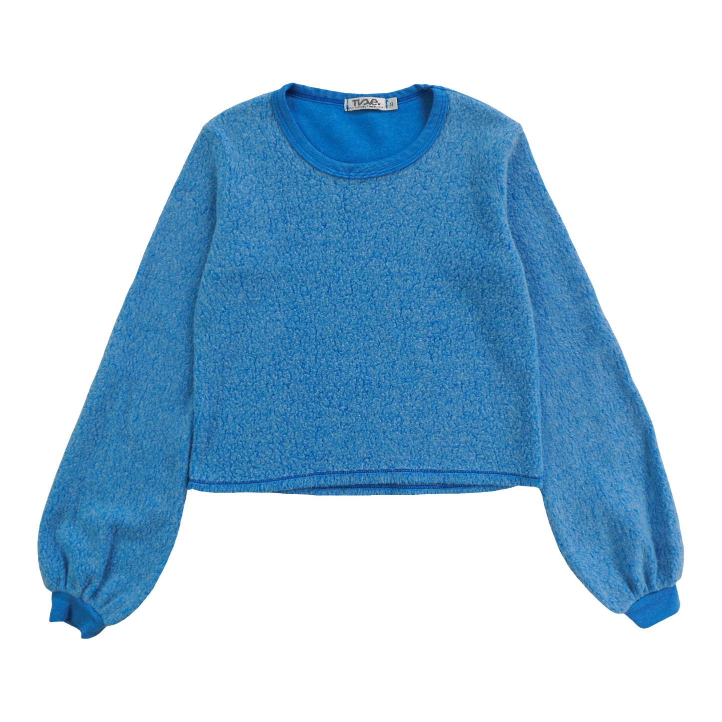 Puffy Long-Sleeve Crewneck Shirt (Reversed-Fabric)