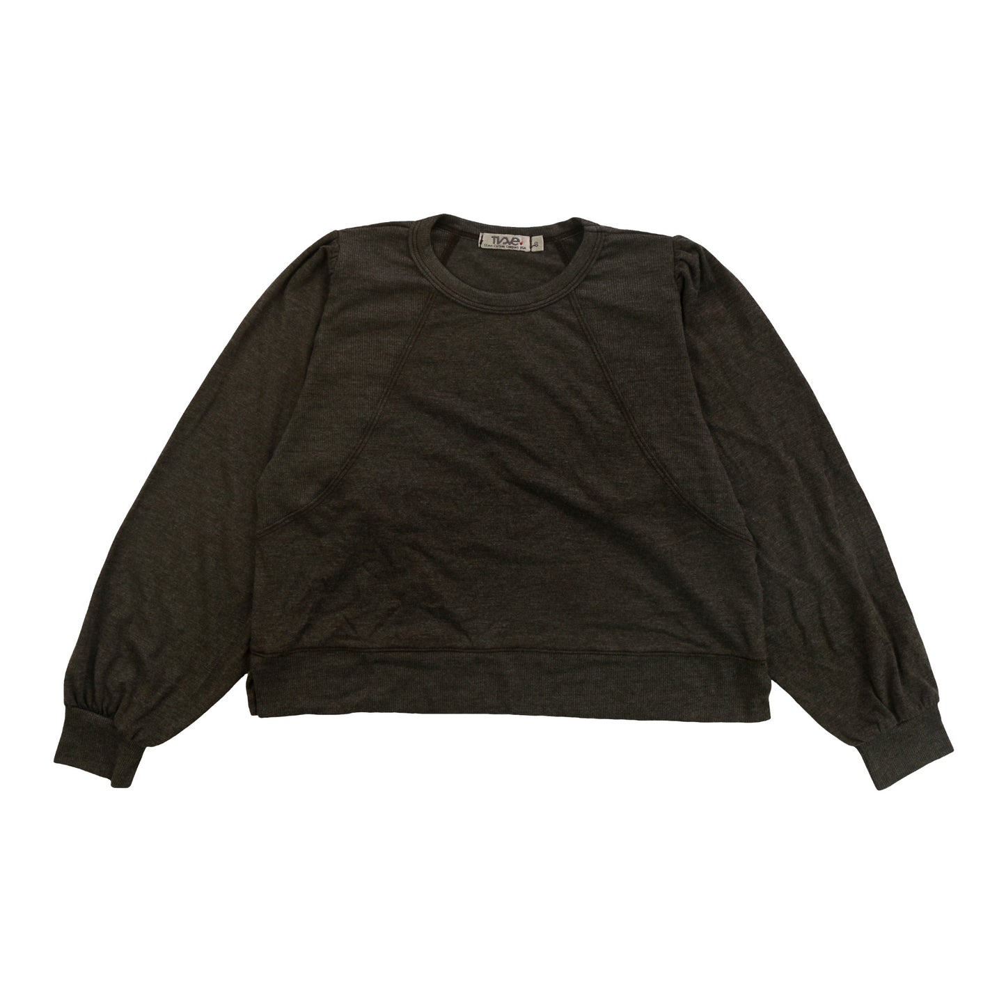 Heather Oversized Crewneck with Ribbed Detail