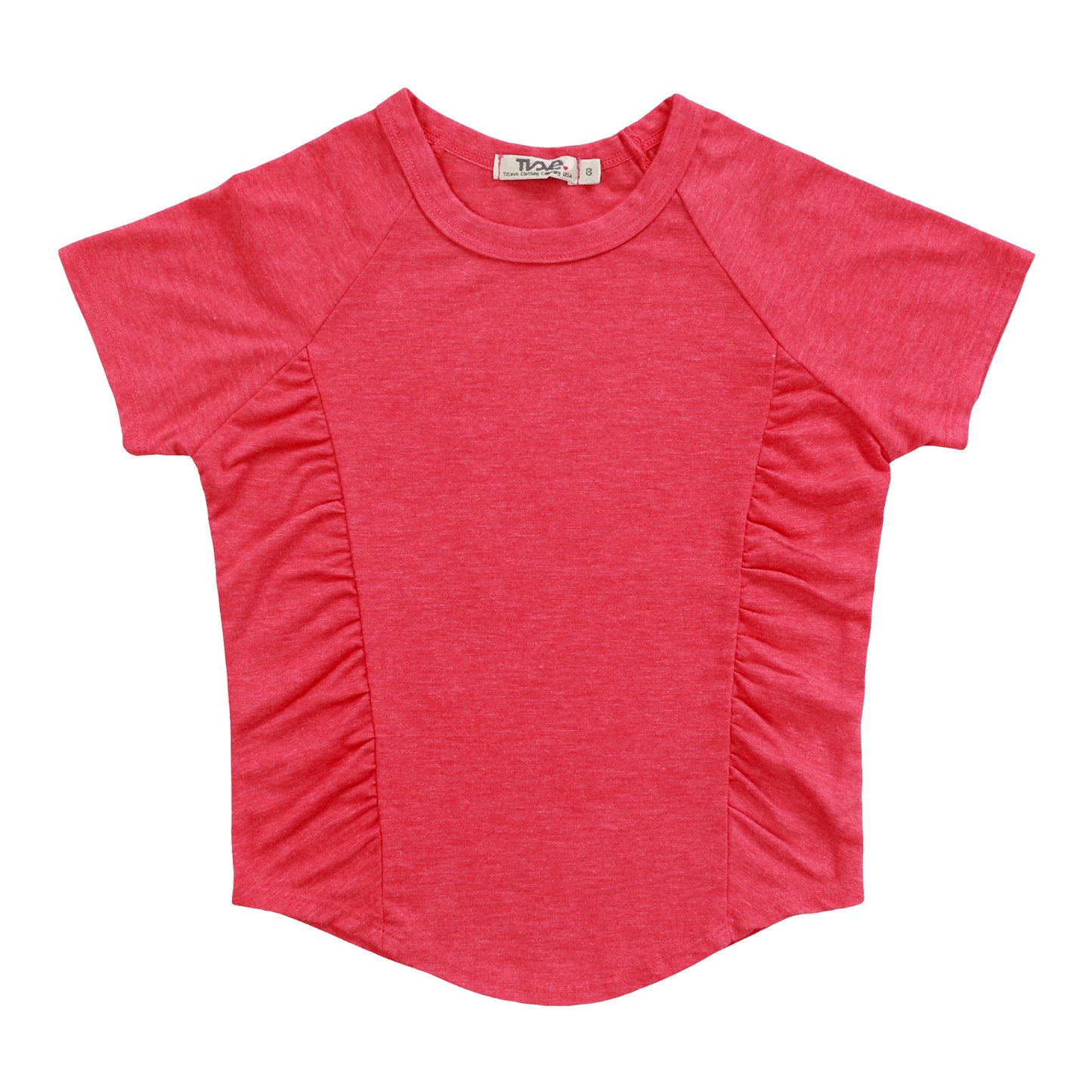 Heather Gathered-Texture Tee