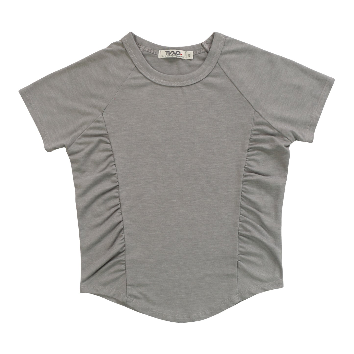 Heather Gathered-Texture Tee