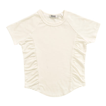 Heather Gathered-Texture Tee