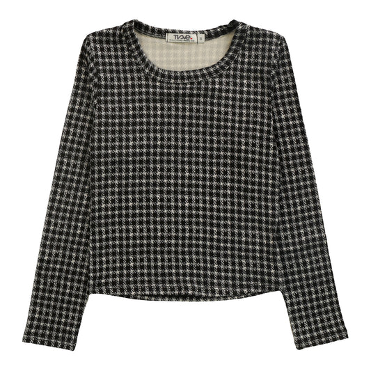 Signature Long-Sleeved Shirt (Houndstooth Pattern)