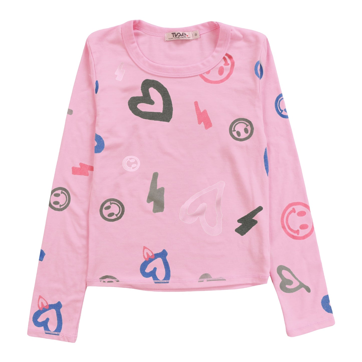 Heather Signature Long-Sleeved Shirt (Heart, Happy Face, Bolt Pattern)