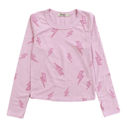 Heather Signature Long-Sleeved Shirt (Pink Bolt Pattern)
