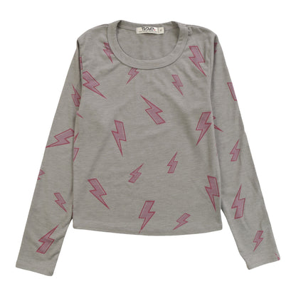 Heather Signature Long-Sleeved Shirt (Pink Bolt Pattern)