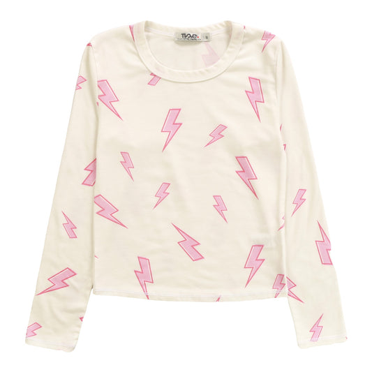 Heather Signature Long-Sleeved Shirt (Pink Bolt Pattern)