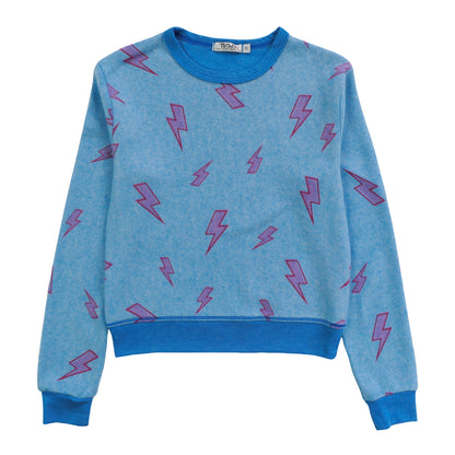 Classic Crewneck (Reversed-Fabric Pink Bolt Pattern)