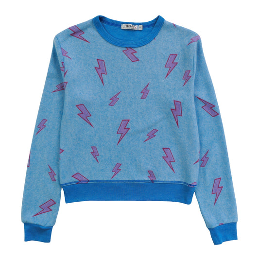 Classic Crewneck (Reversed-Fabric Pink Bolt Pattern)