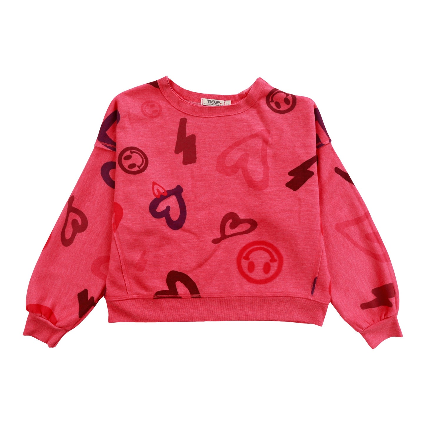 Heather Dolman Sweater Top (Heart, Happy Face, Bolt Pattern)