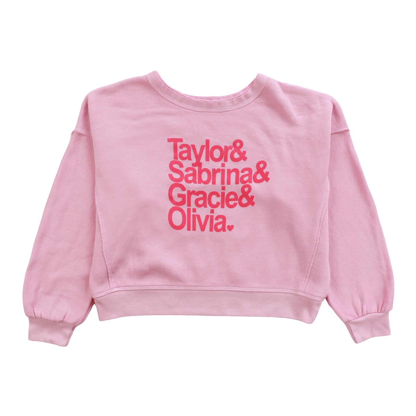 Heather Dolman Sweater Top (Girls' Names Print)