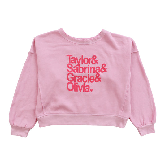 Heather Dolman Sweater Top (Girls' Names Print)