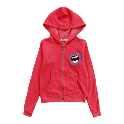 Heather Hooded Jacket (Lips Print)