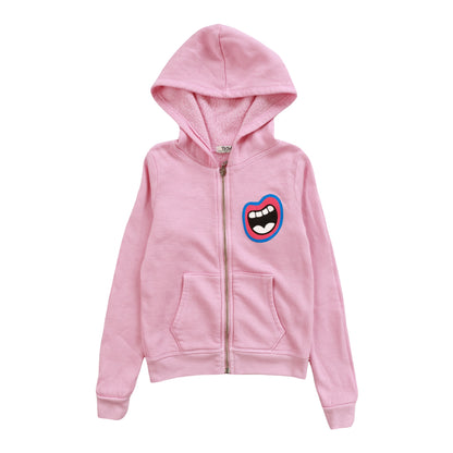 Heather Hooded Jacket (Lips Print)