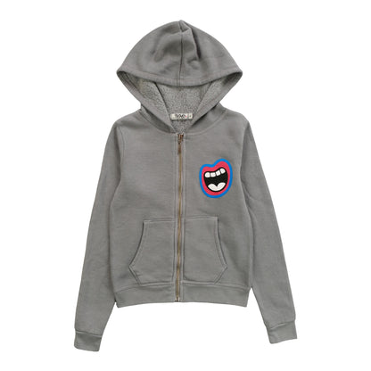 Heather Hooded Jacket (Lips Print)