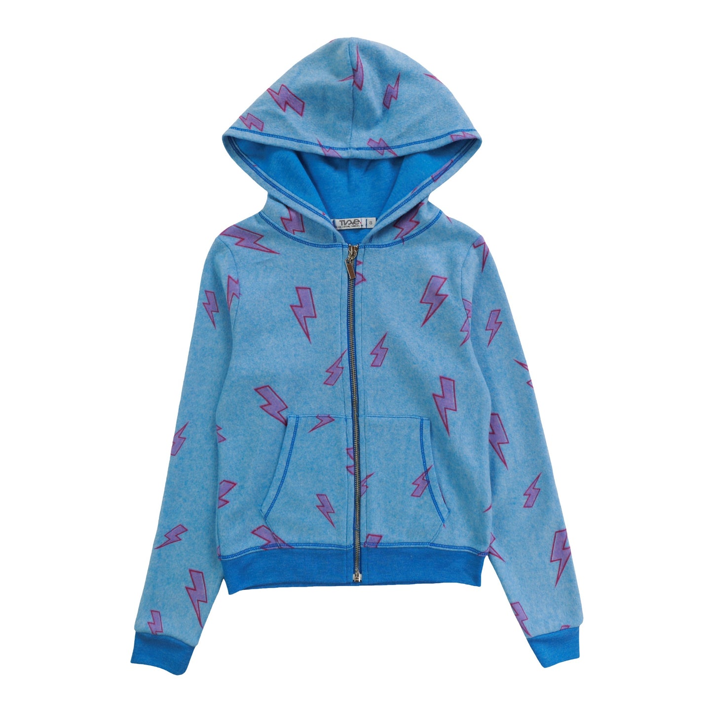 Hooded Jacket (Reversed-Fabric Pink Bolt Pattern)