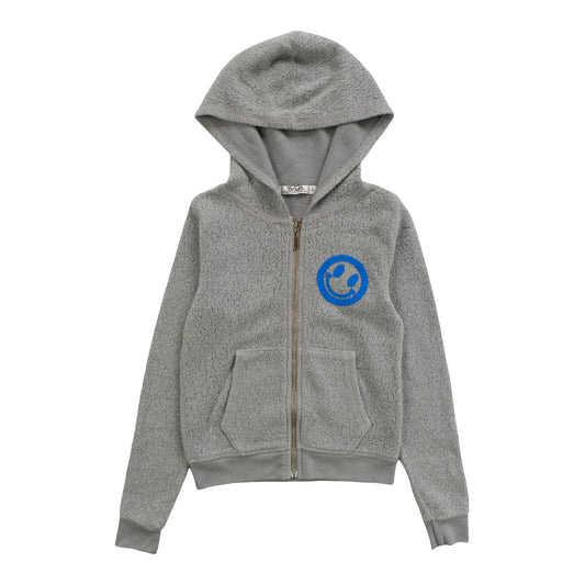 Hooded Jacket (Reversed-Fabric Happy Face Print)