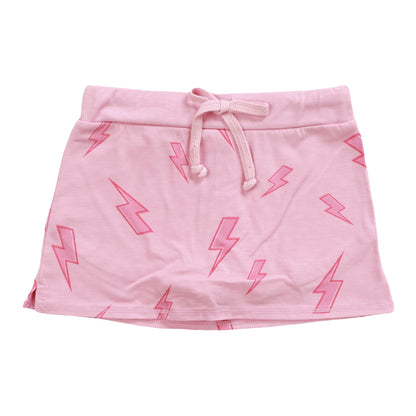 Heather Mini Skirt Shorts (Pink Bolt Pattern)
