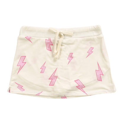 Heather Mini Skirt Shorts (Pink Bolt Pattern)